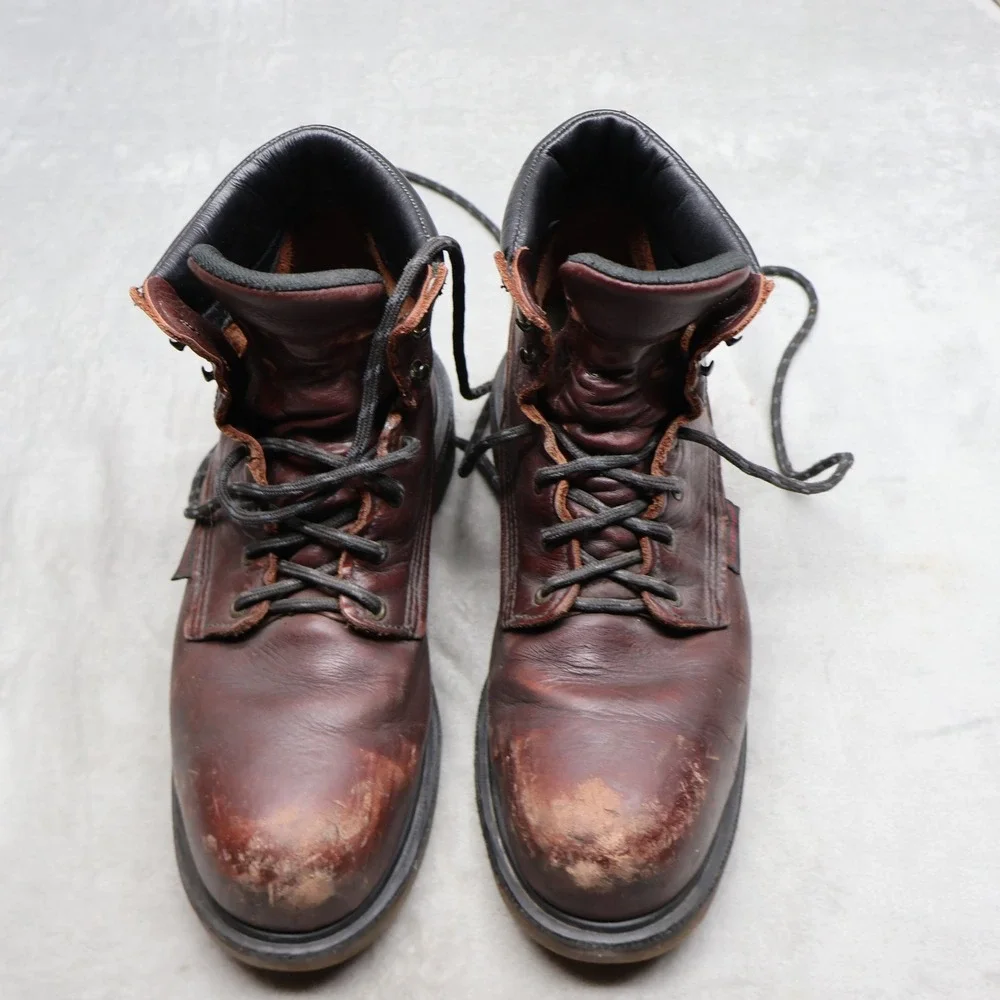 Red Wing Mens 11.5 Work Boots Brown Leather Steel Toe Utility USA Made 2406